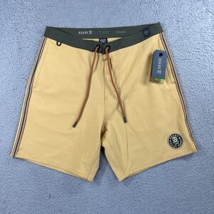 Roark Board Shorts‎ Mens 28 Dusty Gold Yellow Chiller Mixtape Surf Beach NEW